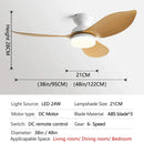 Modern black & brown low floor ceiling fan led light living room