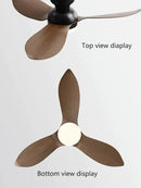 Modern black & brown low floor ceiling fan led light living room