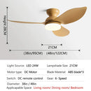 Modern black & brown low floor ceiling fan led light living room
