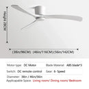 Modern black & brown low profile ceiling fan bedroom with remote