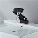 Modern black & brushed gold waterfall basin faucet bathroom mixer