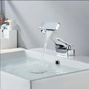 Modern black & brushed gold waterfall basin faucet bathroom mixer