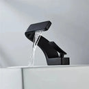 Modern black & brushed gold waterfall basin faucet bathroom mixer