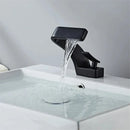 Modern black & brushed gold waterfall basin faucet bathroom mixer