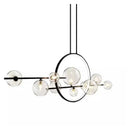 Modern black bubble glass chandelier dining room pendant light