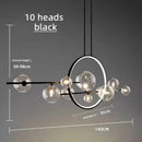Modern black bubble glass chandelier dining room pendant light
