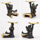 Modern black bulldog tray statue living room storage decor
