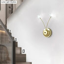 Modern black cast iron double globe wall sconce living room light
