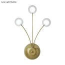 Modern black cast iron double globe wall sconce living room light