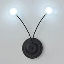 Modern black cast iron double globe wall sconce living room light