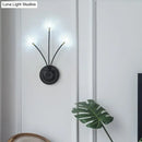 Modern black cast iron double globe wall sconce living room light