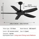 Modern black ceiling fan with remote control for commercial living room