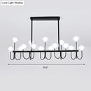 DecorBites™ 15-Light Black Ceiling Light: Modern Clear Glass Globe Pendant with Adjustable Hanging Cord