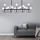 DecorBites™ 15-Light Black Ceiling Light: Modern Clear Glass Globe Pendant with Adjustable Hanging Cord