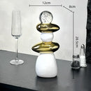 Modern black ceramic decorative crystal ball statue living room decor