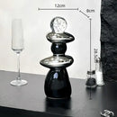 Modern black ceramic decorative crystal ball statue living room decor