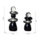 Modern black ceramic decorative crystal ball statue living room decor