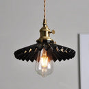 Modern black ceramic led pendant light kitchen brass detail