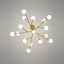 Modern black chandelier gold frosted glass globe living room light