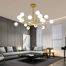 Modern black chandelier gold frosted glass globe living room light