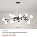 Modern black chandelier gold frosted glass globe living room light