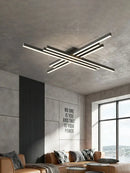 Modern black chandelier led ceiling lamp for living room