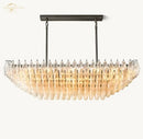 Modern black chiara chandelier clear glass dining room pendant light
