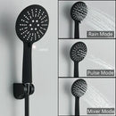 DecorBites™ Black/Chrome Brass Thermostatic Shower Set with Wall Mount - Bathroom Accessories