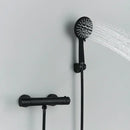 DecorBites™ Black/Chrome Brass Thermostatic Shower Set with Wall Mount - Bathroom Accessories