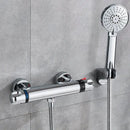 DecorBites™ Black/Chrome Brass Thermostatic Shower Set with Wall Mount - Bathroom Accessories
