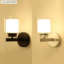 Modern black & chrome clear glass sconce – bedroom wall mounted light