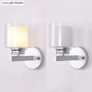 Modern black & chrome clear glass sconce – bedroom wall mounted light