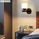 Modern black & chrome clear glass sconce – bedroom wall mounted light