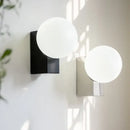 Modern black & chrome glass ball wall sconce bedroom light