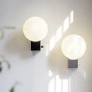 Modern black & chrome glass ball wall sconce bedroom light