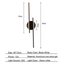 Modern black & chrome led strip wall light for bedroom