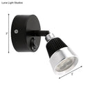 Modern black & chrome smd light wall light – bedroom rotatable sconce