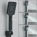 Modern black & chrome thermostatic shower set bathroom rain head