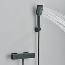 Modern black & chrome thermostatic shower set bathroom rain head