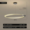 Modern black circle chrome chandelier living room led pendant light