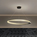 Modern black circle chrome chandelier living room led pendant light