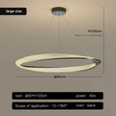 Modern black circle chrome chandelier living room led pendant light