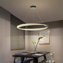 Modern black circle chrome chandelier living room led pendant light
