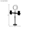 DecorBites™ Modern LED Makeup Lamp with USB Port - Black Metal Circle Shape