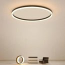 Modern black circular led ceiling light for living room decor