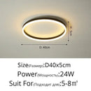 Modern black circular led ceiling light for living room decor