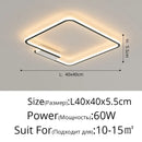 Modern black circular led indoor ceiling lamp for living room