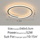Modern black circular led indoor ceiling lamp for living room