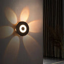 Modern black circular led outdoor wall sconce garden light
