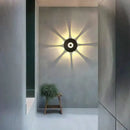 Modern black circular led outdoor wall sconce garden light